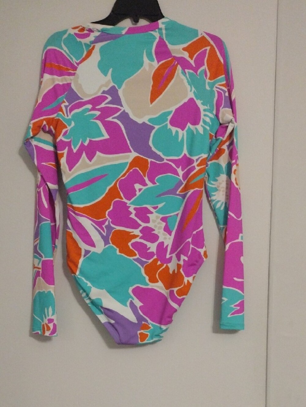 Trina Turk Women's Long-Sleeve Floral Rashguard - Purple, Teal & Orange - Picture 5 of 6